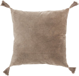 J-Line kussen Kwast - katoen/fluweel - bruin
