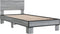 vidaXL - Bedframe - bewerkt - hout - en - metaal - grijs - sonoma - eiken - 75x190 - cm