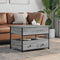 vidaXL - Salontafel - 70x50x50 - cm - bewerkt - hout - en - metaal - grijs - sonoma