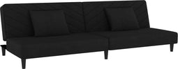 vidaXL - Slaapbank - 2-zits - met - 2 - kussens - fluweel - zwart