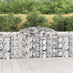 vidaXL - Schanskorven - 5 - st - gewelfd - 300x30x100/120 - cm - ijzer
