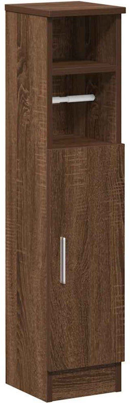 vidaXL - Badkamerkast - met - rolhouder - 20,5x22x90 - cm - bruin - eikenkleur