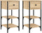 vidaXL - Nachtkastjes - 2 - st - 34x36x70 - cm - bewerkt - hout - sonoma - eikenkleurig