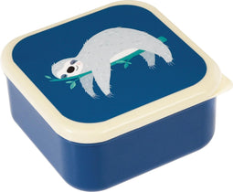 Rex school set met Drinkfles en Snackdoosjes (3 stuks) - Luiaard - Blauw