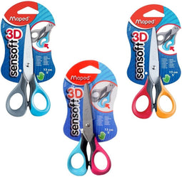 Sensoft 3D 13 cm / 5" schaar - zachte grepen - assorti kleuren