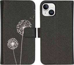 iMoshion Hoesje Geschikt voor iPhone 15 Hoesje - iMoshion Design Softcase Bookcase - Zwart / Dandelion