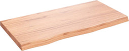 vidaXL - Wandschap - 80x40x(2-4) - cm - behandeld - massief - eikenhout - lichtbruin