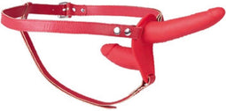 Fetish Tentation - Strap on - Dubbel - Rood - 15.5 x 3cm en 8.7 x 2.9cm