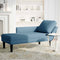 vidaXL - Chaise - longue - met - kussen - en - rechterarmleuning - fluweel - blauw