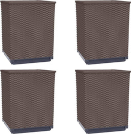 vidaXL-Plantenbakken-4-st-30x30x37-cm-polypropeen-bruin