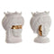 Grondlegger Home ESPRIT Wit Gouden Porselein 15 x 15 x 26.5 cm (2 Stuks)