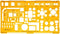 Aristo architecten combisjabloon II - schaal 1:50 - met inktnoppen - oranje transparant - AR-5062