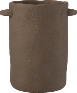 J-Line bloempot Lang Gustave voor binnen - cement - donkerbruin - Ø 20.5 cm