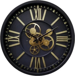 Grijze klok - uurwerk wandklok - wandklok industrieel 46 cm