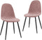 vidaXL - Eetkamerstoelen - 2 - st - fluweel - roze