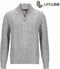 Life Line Marcel Sweater Knit Half Zip Heren Lichtgrijs Maat L