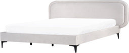 Bed Fluweel SUZETTE 180 x 200 cm Lichtgrijs