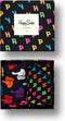 Happy Socks - Unisex 2-Pack Happy Gift Box Sokken - Duim-omhoogontwerp - Zwart (2 stuks)