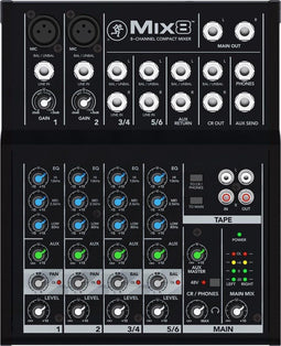 Mackie Mix8 8channels 20 - 30000Hz Zwart