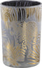 PTMD Jenar Rond Windlicht Luipaard - H18 x Ø12 cm - Glas - Goud