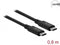 Delock 86979 - USB-C Kabel - 40 Gbps 80 cm - Zwart