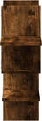vidaXL - Wandschap - 124,5x18x60,5 - cm - bewerkt - hout - gerookt - eikenkleurig