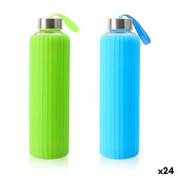 Waterfles Bewinner Glas Siliconen 600 ml (24 Stuks)