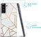 iMoshion Hoesje Geschikt voor Samsung Galaxy S21 Hoesje Siliconen - iMoshion Design hoesje - Wit / Meerkleurig / Goud / White Graphic