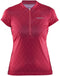 Craft Velo Graphic Jersey - Dames Fietsshirt korte mouwen - Reflecterend logo UPF 50+ - Rood