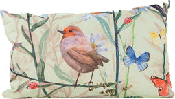 Anna's Collection Sierkussen voor binnen en buiten - vogels - lichtgroen - 30 x 50 cm - tuinkussen