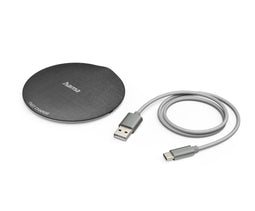 Hama QI-FC10 Metal - Draadloze Oplader - Wireless Fast Charge tot 10 W - Zilver