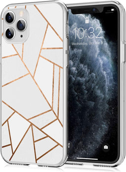 iMoshion Hoesje Geschikt voor iPhone 11 Pro Hoesje Siliconen - iMoshion Design hoesje - Wit / Meerkleurig / Goud / White Graphic