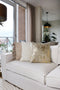 Dutch Decor AVERY - Sierkussen velvet 45x45 cm - Pumice Stone - beige met goudkleurige print - Inclusief binnenkussen