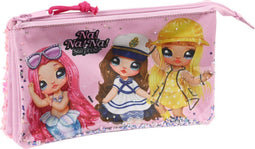 Pennenetui met 3 vakken Na!Na!Na! Surprise Sparkles Roze (22 x 12 x 3 cm)