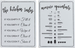 J-Line plakkaat Kitchen Engels - metaal - wit/zwart - 2 stuks