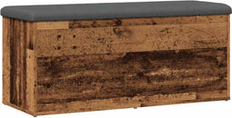 vidaXL - Opbergbankje - 102x42x45 - cm - bewerkt - hout - oud - houtkleurig
