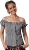 dressforfun Stefferl - Kostuumblouse - Korte mouwen Carmenhals - Zwart / Wit