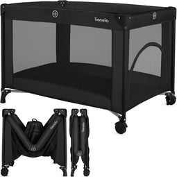 Lionelo Amelie - Campingbedje 3in1 - Comfortabel matras - Zwart