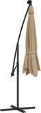 vidaXL - Zweefparasol - met - LED-verlichting - stalen - paal - 300 - cm - taupe