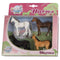 Kids Globe SET paarden hoekstal met 3 boxen en berging 1:24 68x77x27cm roze + 4 paarden