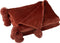 J-Line Plaid Pompom - fleece deken - polyester - Marsala rood - 170 x 130 cm - woonaccessoires