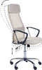 PIONEER - Bureaustoel - Beige - Polyester