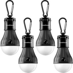 Travelhawk Campinglamp - 4 Stuks - LED - Waterbestendig - Zwart (4 stuks)