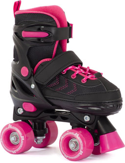 Aventuri Verstelbare Rolschaatsen - Semi-softboot - Verstelbaar Maat 31-34 (S) - Voor Meisjes - Zwart/Roze