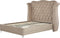 AYETTE - Tweepersoonsbed - Taupe - 140 x 200 cm - Fluweel