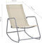 vidaXL - Tuinschommelstoel - 95x54x85 - cm - textileen - crèmekleurig