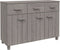 vidaXL - Dressoir - HAMAR - 113x40x80 - cm - massief - grenenhout - lichtgrijs
