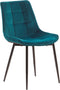 MELROSE - Eetkamerstoel - Turquoise - Fluweel