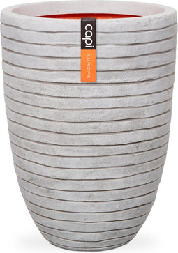 Capi Europe - Vaas elegant laag Row NL - 34x46 - Ivoor - Opening Ø27 - Bloempot voor binnen en buiten - Levenslang garantie - Breukbestendig - 100% Recyclebaar - CO2 Neutraal geproduceerd - KRWI782