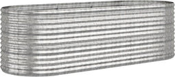 vidaXL - Plantenbak - 224x80x68 - cm - gepoedercoat - staal - zilverkleurig